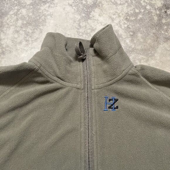 Horze Equestrian Fleece Jacket Womens Size 16 Full‎ Zip Pockets Brown Blue Trim - Picture 2 of 12